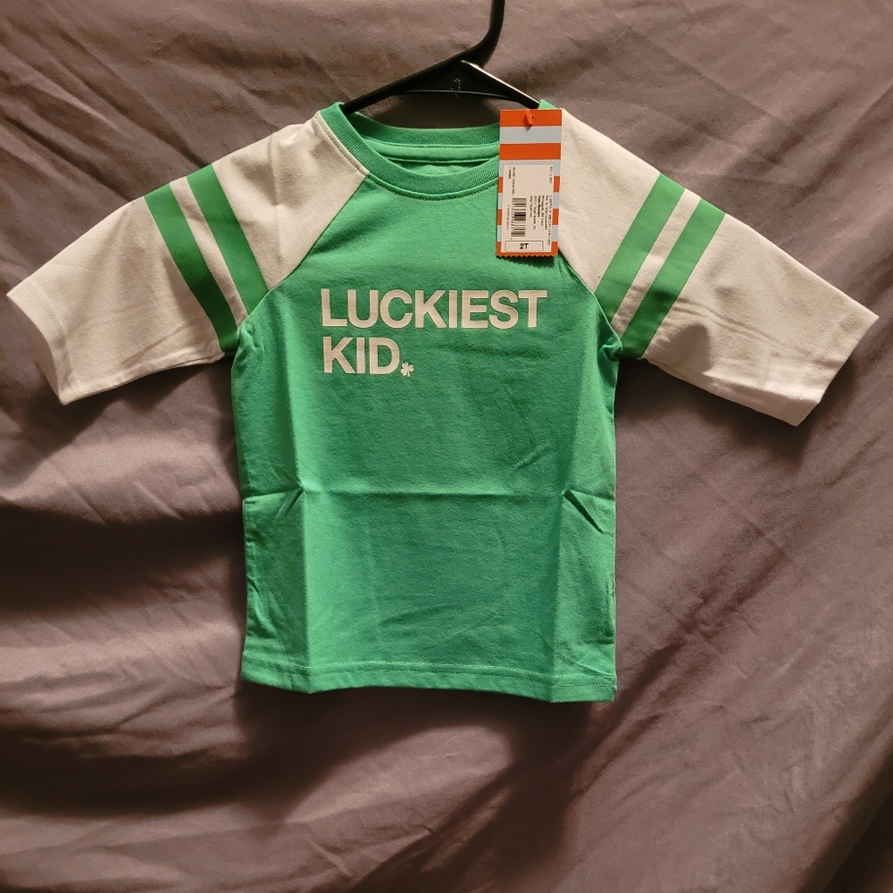Luckiest kid Cat and Jack St Patrick's Day shirt
